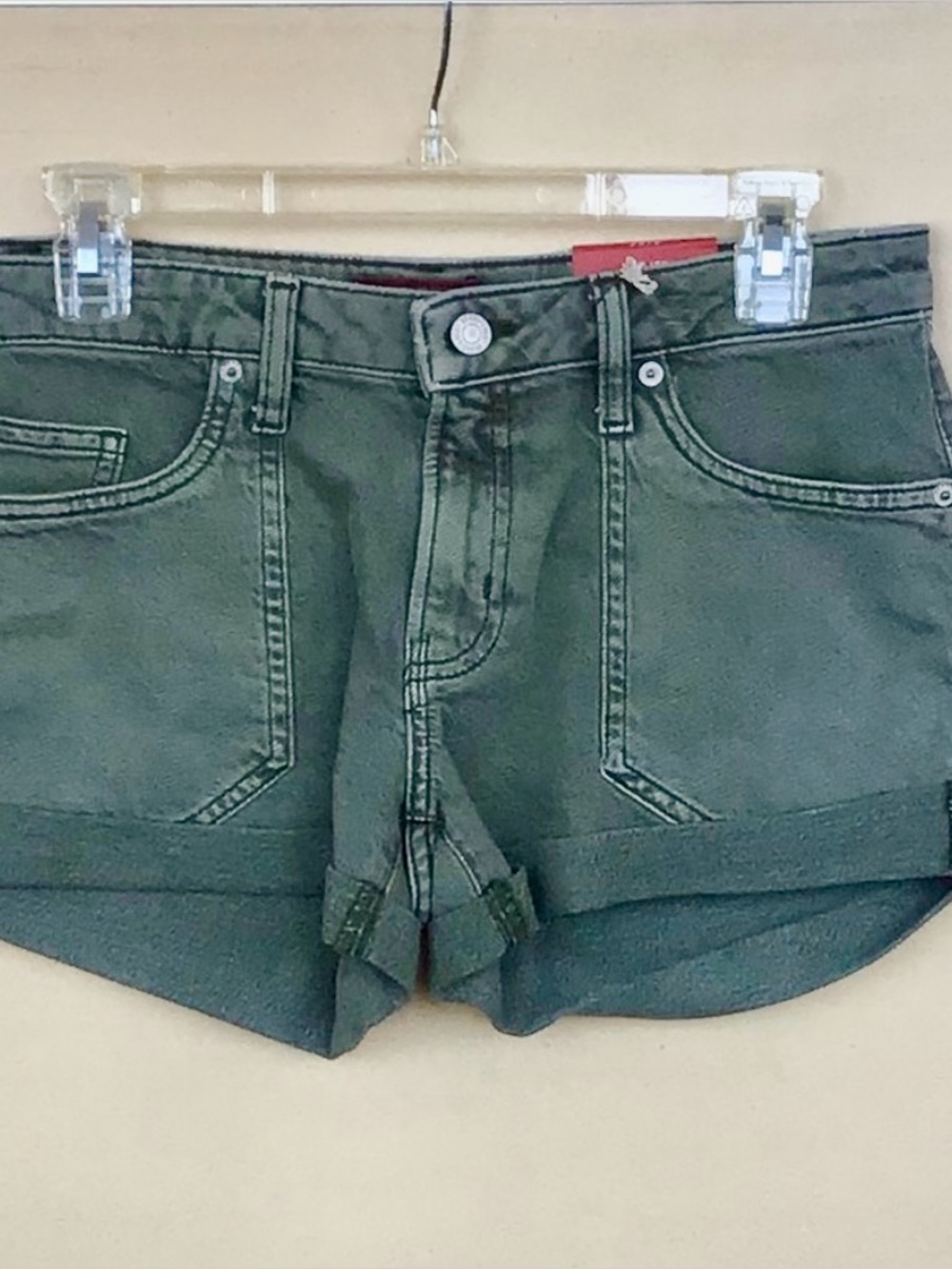 Lucky Brand green denim short. Size 4/27. Brand new with retail tags and price.